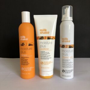 Pack Champú, acondicinador y mascarilla de la marca Milk Shakes línea Moisture Plus